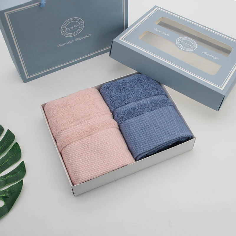 5-star Hotel Quality Bath Face Towel Gift Set Quick-dry Compressed Embroidered Hand Towels Solid Color Wedding Accessories