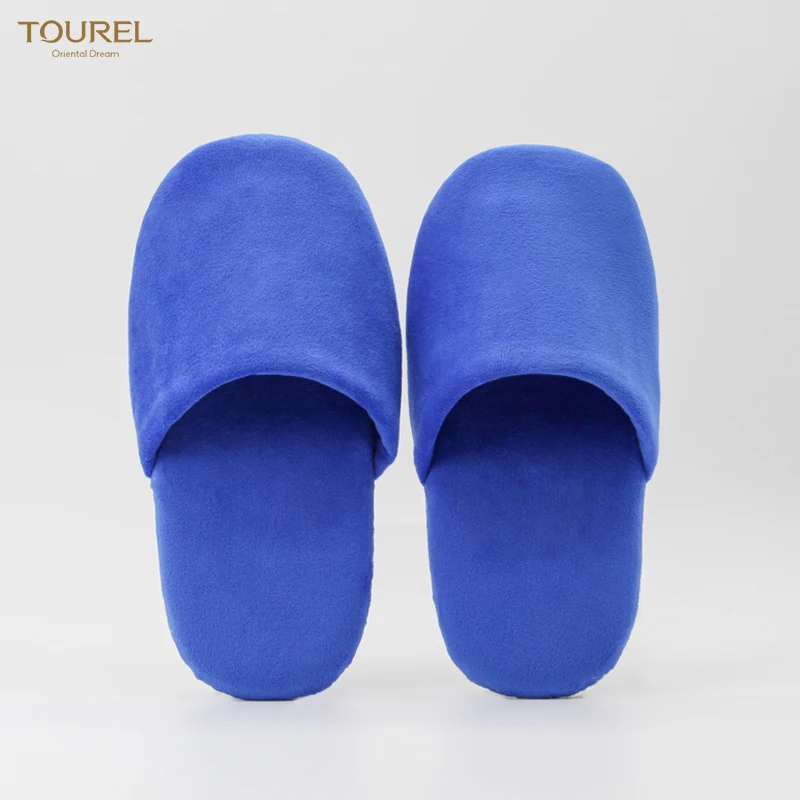 Chaussons d'hôtel de luxe lavables à semelle épaisse et douce, chaussons d'hôtel en coton beige coréen et japonais personnalisés en peluche