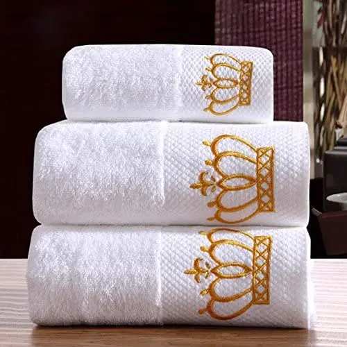 Роскошные королевские банные полотенца Crown 100% хлопок, быстросохнущие, прессованная трикотажная техника, однотонные, для отелей, одноразовые