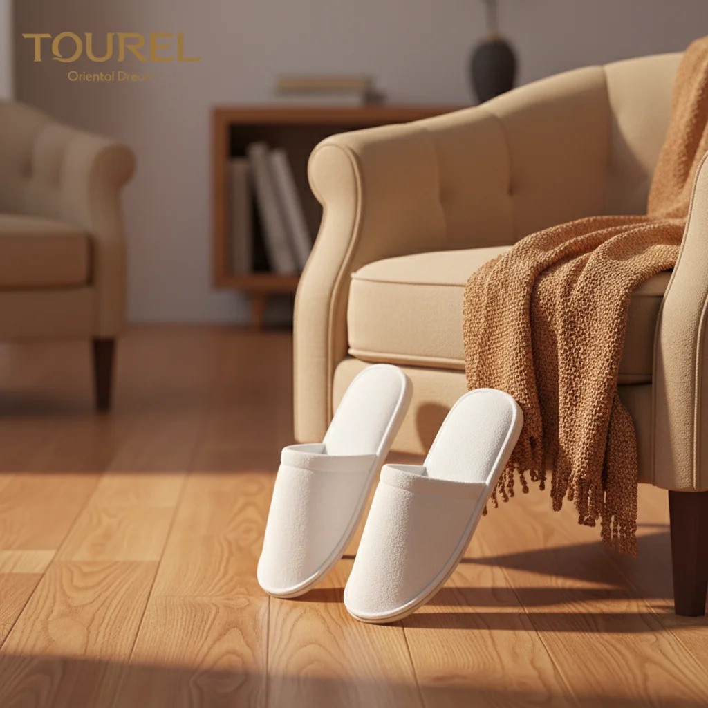 Chaussons jetables en éponge pour hôtel, bout fermé, très vendus