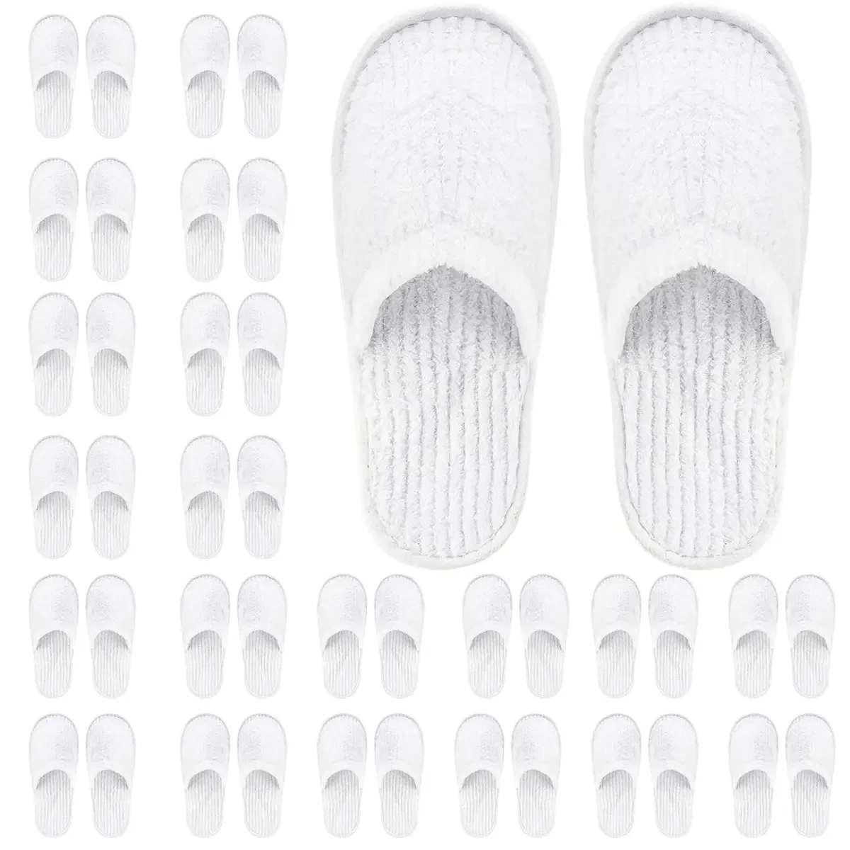 Chaussons d'hôtel blancs personnalisés pour l'intérieur, à bout fermé, lavables en spa, en tissu molletonné, silencieux et confortables pour les clients