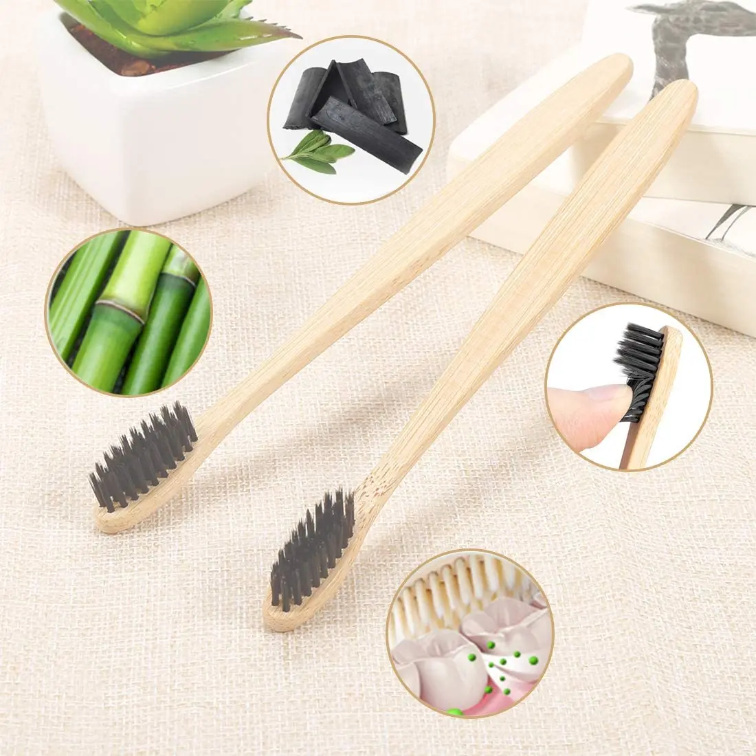 100% Recycled Good Wood Bamboo Toothbrush Soft Bristle Disposable With Paper Box For Home Use