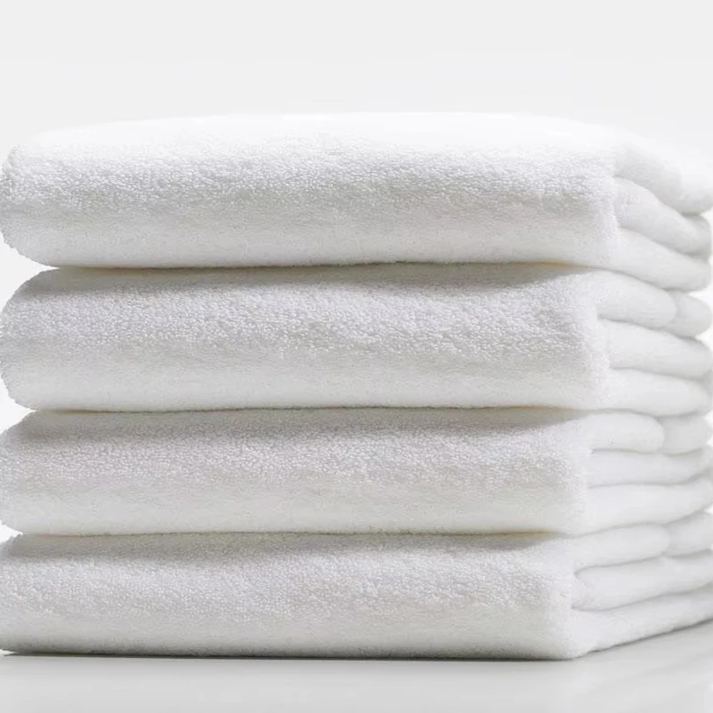 China Wholesale White 5-star Highly Absorbent Thick Hotel Bath Towel 100% Cotton 90*180 Cm