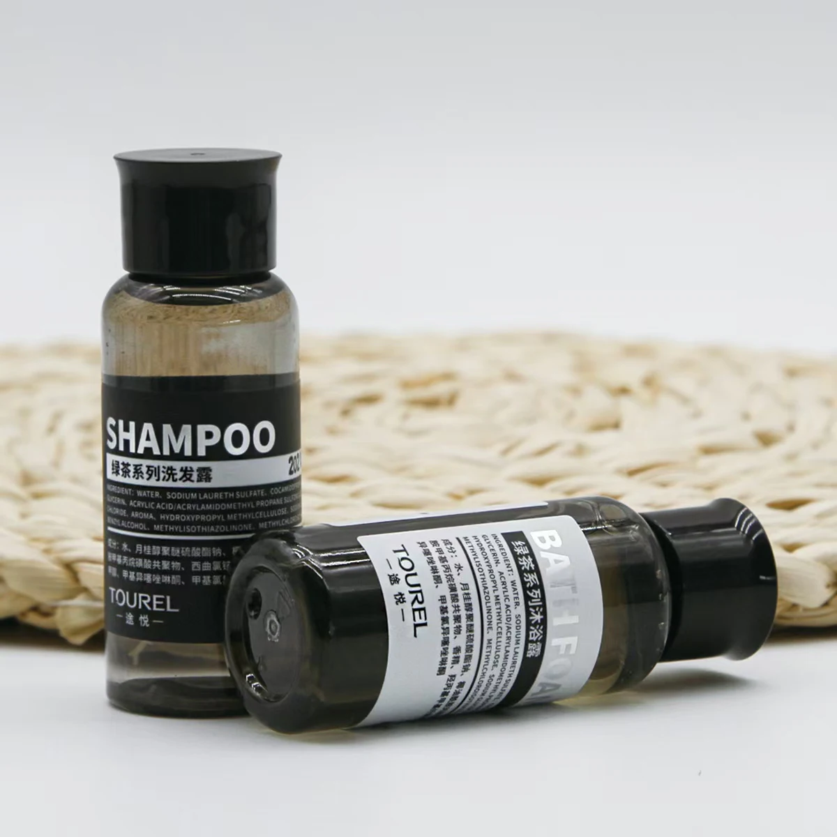 Flacons de shampoing et après-shampoing de 30 ml pour hôtel, gels douche, parfum thé vert, mini shampoing et après-shampoing pour salle de bain d'hôtel