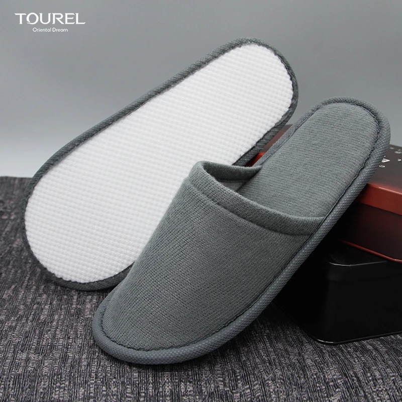 Chaussons de spa d'hôtel en gros en tissu éponge pour sieste, intérieur et extérieur, équipements haut de gamme