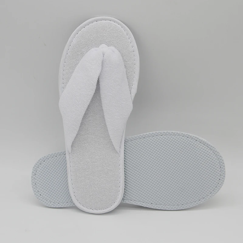 Oem Custom Logo Luxury Slipper Hotels Cheap White Flip Flops Coral Fleece Material Washable Hotel Disposable Slippers
