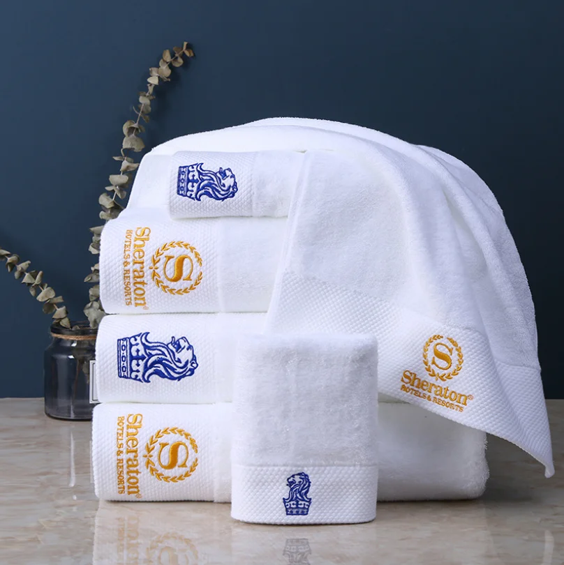 Set de Toallas de Lujo para Hotel 100% Algodón, Toallas de Cara, Manos y Baño, Set de Toallas de Spa de Secado Rápido