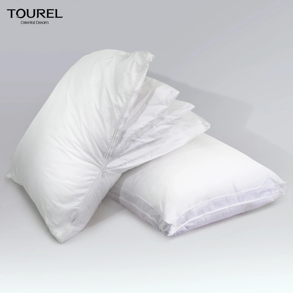 Modern Solid Standard Size Orthopedic Adjustable Neck Support Down Filling Pillow With Washable Cover 5 Star Hotel Quality