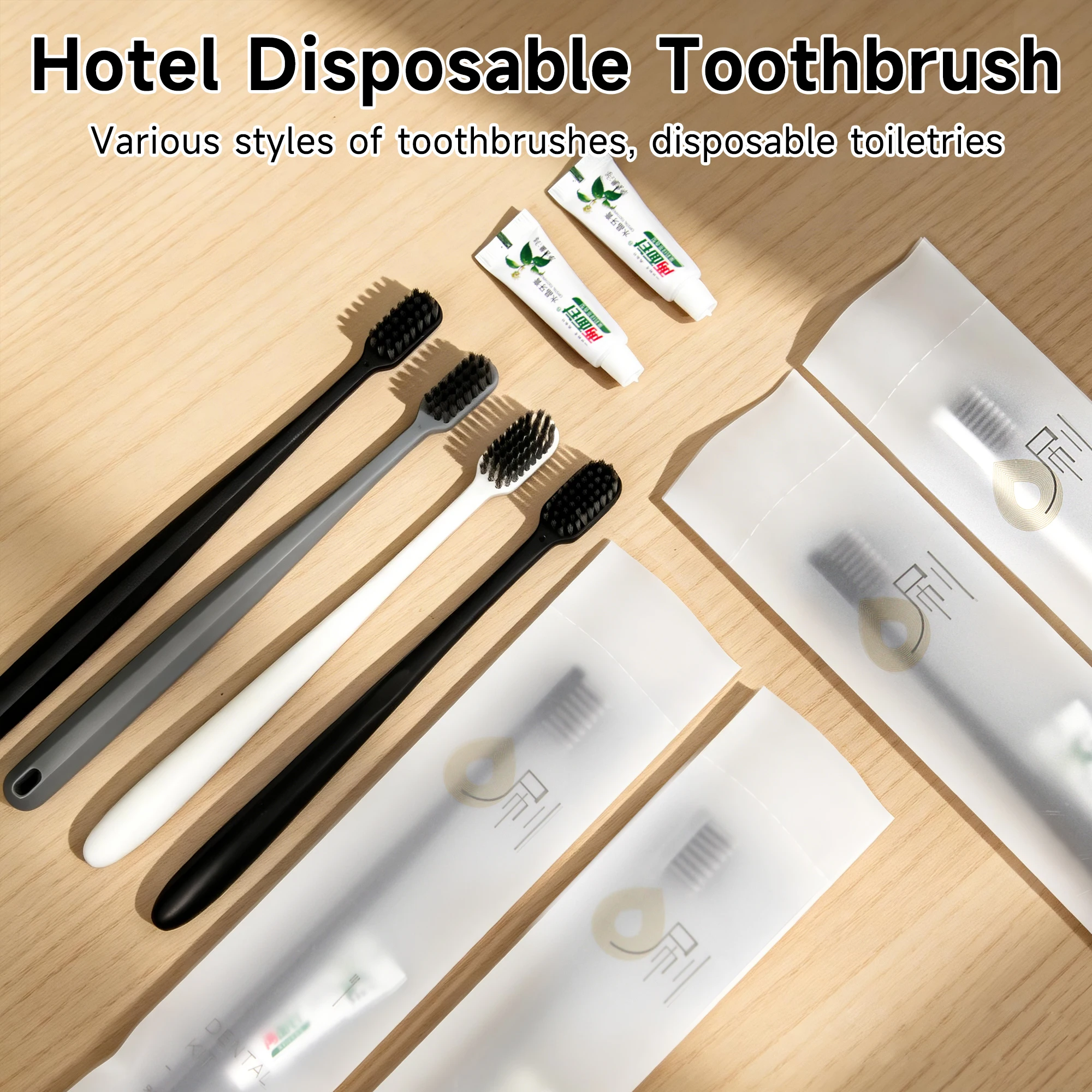 Hotel Disposable Toothbrush Kit With Toothpaste Individually Wrapped Soft Bristle For Hotels Resorts Motels Airlines