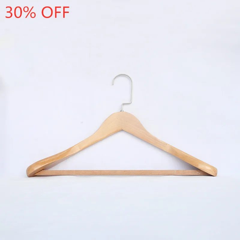 &Eacute;xito de Ventas Lujoso Perchero de Madera de Bamb&uacute; Personalizado para Puerta de Armario Pantalones Percha de Madera para Traje Abrigo Ropa