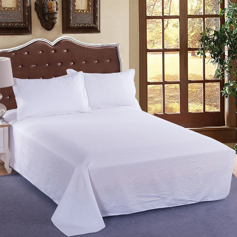 Ensembles de literie d'hôtel 5 étoiles de luxe en coton 100 % en gros, draps blancs 300 fils, kit quatre pièces de mariage écologique toutes saisons