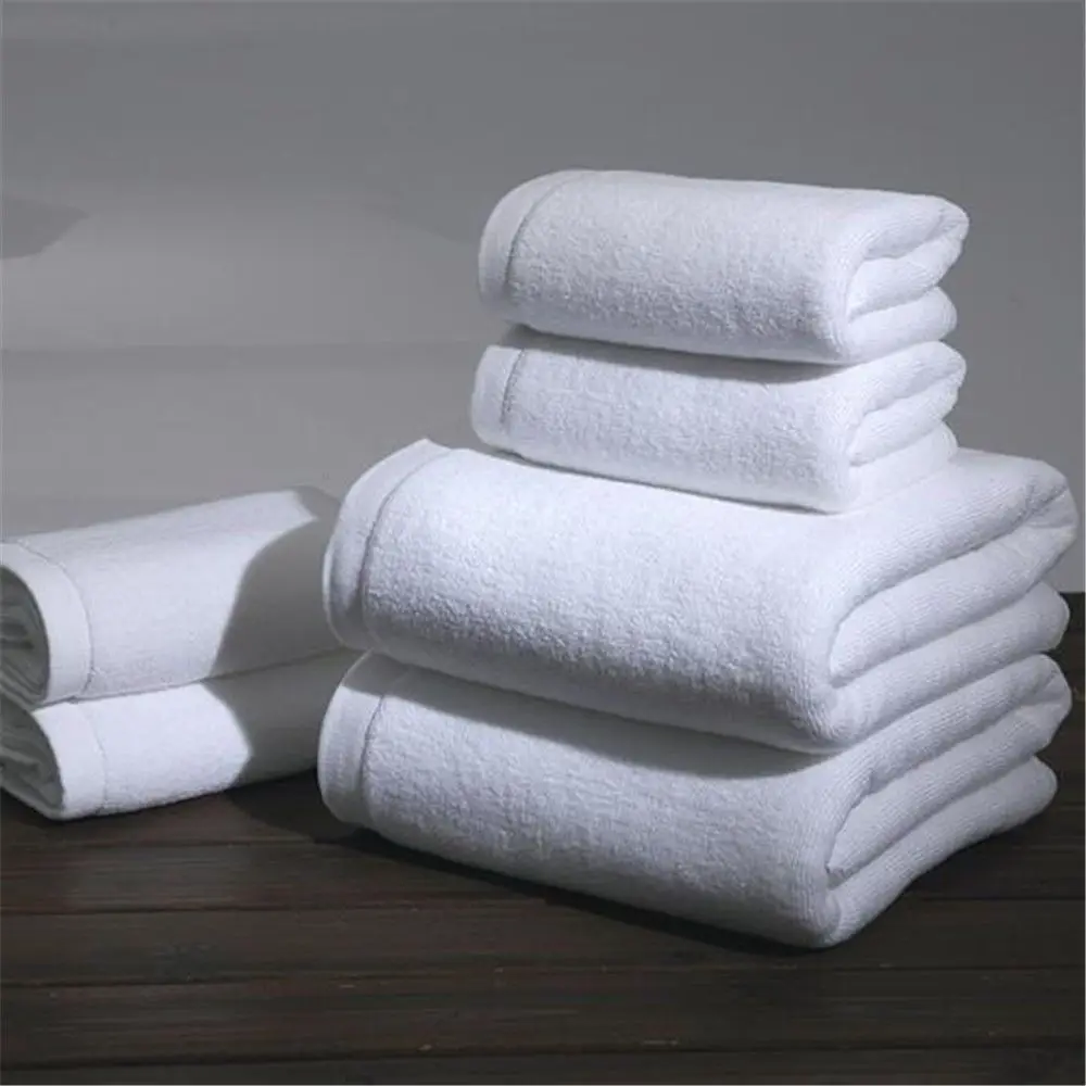 Serviettes de Bain Turques 100% Coton Pur Blanc de Luxe Haute Qualité pour Piscine Spa Hôtel Très Vendues Lot de 21 Serviettes de Bain et de Toilette pour Hôtel